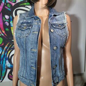 Abercrombie & Fitch Tagless Button Down Denim Vest Women's Size Extra Small